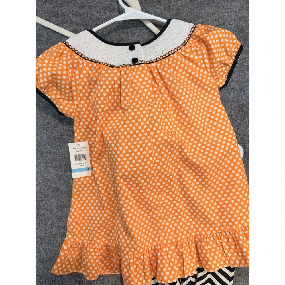 NWT Emily Rose Girls Size 5 Halloween Smocked Tunic & Leggings 2-Piece Set